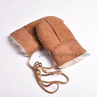 Genuine Fur Gloves Kids Sheepskin Mittens Real Fur Sheep Leather Gloves