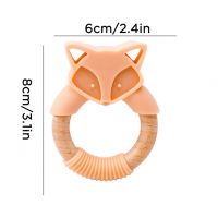 Fox Organic Wood Wooden Silicone Baby Teether Wholesale