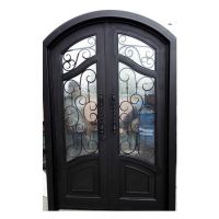 Wrought Iron Front Double Entry Doors Custom Made and Wholesale Hench Id1