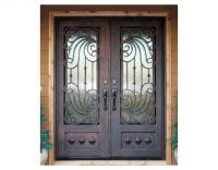 Wrought Iron Front Double Entry Doors Custom Made and Wholesale Hench Id5