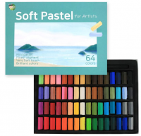 HASHI  Soft Pastel Set for Professionals - Square Chalks Assorted Colors (64 Colors)