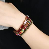 Red agate BOHO handmade braiding Bracelet - MCS0181