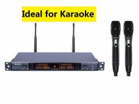 Microphones Karaoke 2 Channel Professional Wireless Microphone UHF Mic Handheld Wireless LCD screen microphone High Sensitivity