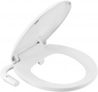 Bidet Toilet Seat Round- Non-electric Cold Water Bidet with Pressure Controls, Dual Nozzles Self-cleaning for Frontal &amp;amp;amp;amp; Rear Wash