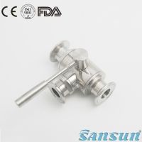 sanitary stainless steel  tri clamp 3 way ball valve