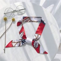 Female spring and autumn joker ribbon decoration thin scarf square South Korea with suit scarf