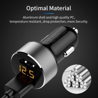 Car Charger Dual USB QC 3.0 Adapter Cigarette Lighter LED Voltmeter For All Types Mobile Phone Charger Smart Dual USB Charging