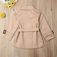 Girls Jacket Children's Double-breasted Lapel Trench Long Sleeve Coat Kids Winter Trench Wind Dust Casual Slim Fit Outerwear