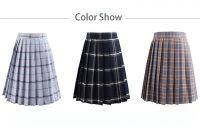 Harajuku Black Skirts Womens 2021 Summer High Waist Anime Skirts Kawaii School Uniform Short Mini White Pink Plaid Pleated Skirt