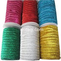 Polyester glitter ribbon sparkle metallic velvet ribbon