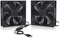 120mm USB Fan Double PC Fan 3 Adjustable Speeds Computer Fan 5V Radiator 12cm Quiet Case Fan 2 in 1 Compatible for Computer / PS4 / TV Box / AV Cabinet / Route