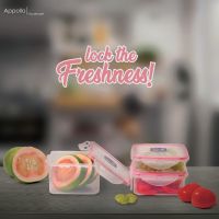 Appollo houseware Right Lock Food Keeper Small 3 pcs set (3 x 400ml) high quality square light weight food container for refrigerator and microwave easy to handle durable air tight food container plastic food container, unbreakable reusable food container