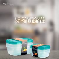 Appollo houseware Crisper Food Keeper 3 pcs Set (600ml, 1000ml, 1700ml) high quality rectangle light weight food container for refrigerator and microwave easy to handle durable air tight food container plastic food container for storing and freezing food