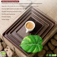 Appollo houseware Wooden Style plastic Smart Tray (Small, medium, Large, X-Large) high quality light weight tray for serving at parties and picnic easy to handle durable air tight serving tray unbreakable reusable easy to carry for serving in parties, hom