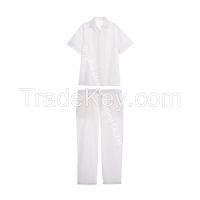 2021 New arrival Women Cotton Woven Pajama Set