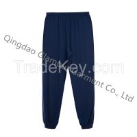 Women Men Solid Bamboo Cotton Sleep Pants Pajama Bottom