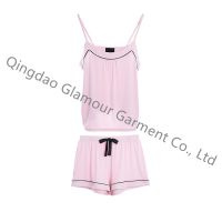 2021 New Arrival Women Sexy Soft Cotton Sleeveless Camisole Pajama Set