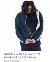 MUMUSK MEN SAUINA SUITS WORKOUT JACKET NAVY