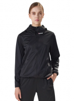 MUMUSK WOMEN HOTMELT COATED HOODIE SAUNA JACKET BLACK