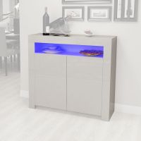 Sideboard Storage Two Door Cabinet with RGB LED 16 colors (White)