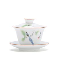 Factory Supply 200ml Porcelain Gaiwan (covered Bowl) For Chinese Kung Fu Tea