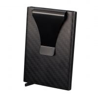 Carbon Fiber Wallet, Metal Money Clip Wallet, Minimalist Wallet for Men Aluminum Slim Cash Credit Card Holder