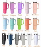 Custom logo available double wall vacuum insulated Adventure Quencher 40oz Stanley tumbler with handle lid and straw