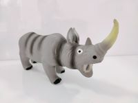 real animal sound  soft rubber latex eco-friendly pet dog toys grey rhinoceros