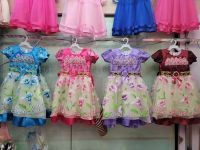 Embrodiery Lace Equin Tops Tulle Flower Girls Dress for Girls