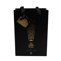 Top quality luxury perfume paper bags with your own logo with ribbon handles