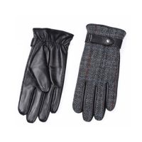 Harris Tweed Leather Gloves for Men