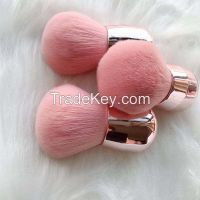 Pink Soft Synthetic Hairy Mushroom Head Powder Brush Plastic Little Ka