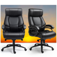 High Back Luxury Boss Executive Manager Synthetic Leather PU Black Swivel Ergonomic Armrest Home Furniture Office Chairs