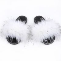 Fashion Faux Fox Fur Slippers For Lady