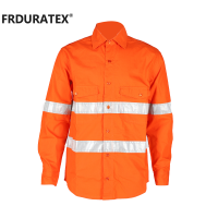 Men 100% Cotton Hi Visible fr Fireproof Reflective Uniform Welding Hi Vis Shirt