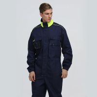 Wholesale Mens 100% Cotton Blue Working Frc Flame Retardant Mining Fireproof Industrial Workwear Coverall