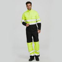 Wholesale Mens Hi Vis Workwear Flame Retardant Reflective Industrial Mining Fireproof Working Coverall