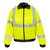 Custom Oem Mens High Visibility Safety Mining Industrial Long Work Wear Jacket With Reflective Tape