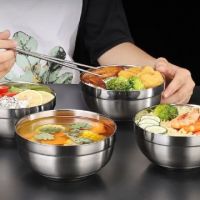 Heavy Duty Heat Insulated Brushed Stainless Steel Serving Bowls