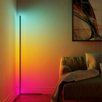 Creative Modern Color Changing Smart Wireless Wifi App Control Music RGB Wall Corner Led Floor Lamp for Bedroom