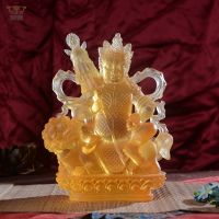 Liuli Medicine Green Tara Buddha Kwan-yin Bodhisattva Size padmasambhava H12cm