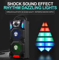 Portable wireless Bluetooth speaker waterproof outdoor party high power dynamic music subwoofer stereo dual audio computer speaker