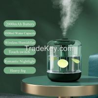 1L Wireless Air Humidifier Ultrasonic Cool Mist Makger Fogger 2000mAh