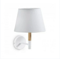 Single Light White Fabric Shade Hotel Room Wall Lamps Corridor Lights