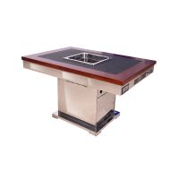 Restaurant Smokeless Hot Pot Table and BBQ Grill Marble Table With Grill