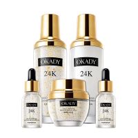 Korean High Quality Facial Skin Care Oily Skin Hydrating Whitening Luxury Cosmetic 24k Gold Skin Care Set