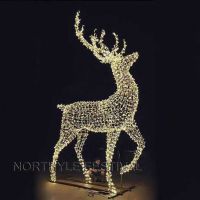 3D Large reindeer sculpture LED light street palza garden shopping mall party chrtsmas lighting decoration outdoor