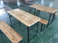 folding wooden beer table with bench