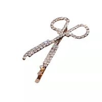 Creative Scissors Shape Artificial Rhinestone Hair Clip