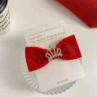 Ethnic Style Red Crown Bow Hairpin